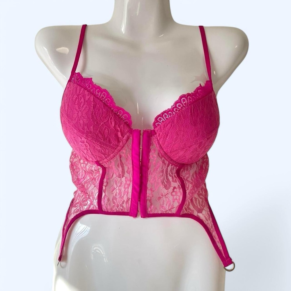 Ohs Hot Pink Lace Corset Top 💖